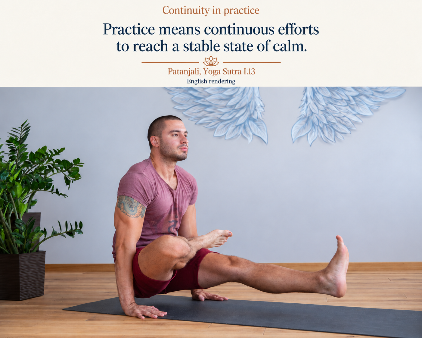 Georgi Ranchev in a yoga balance on his hands.